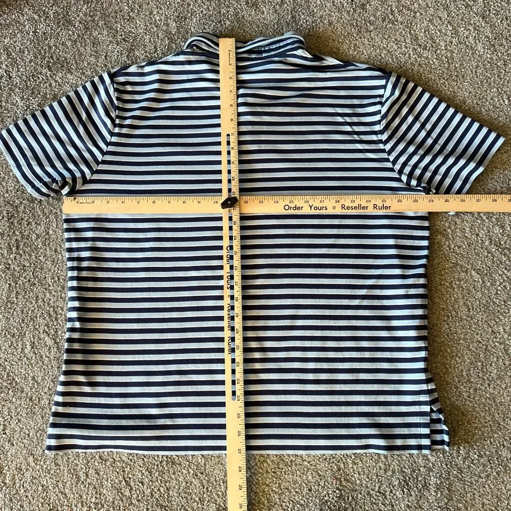 Ralph Lauren polo shirt‎ mens XL blue stripes pony preppy golf casual summer